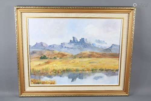 D. Huggard (South African) Oil on Canvas, entitled 'Drakensberg Mountains Natal'