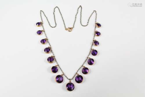 An Edwardian Graduated Amethyst Necklace