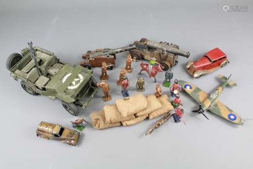 A Quantity of Vintage WWII Related Lead Soldiers and Sandbags