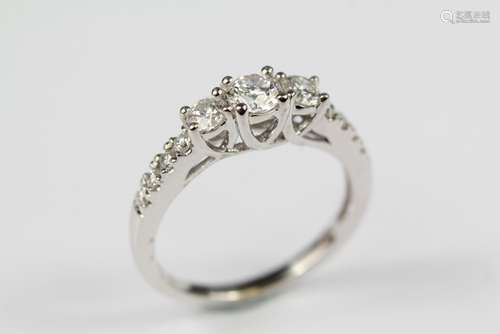 A 14ct White Gold Diamond Ring