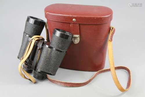 A Pair of Vintage Carl Zeiss Jena 7 x 50 Field Binoculars contained in the original leather case