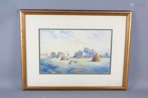 Watercolour on Paper depicting Hay Waines signed lower right Margaret Rutherford dated 1934, approx 37 x 24 cms