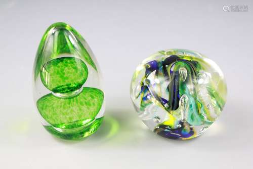 Two Glass Paper Weights