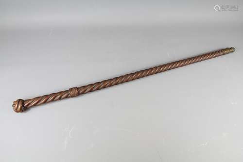 Antique Wood Carved Walking Stick