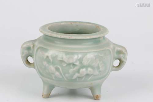 A Chinese Celadon Porcelain Incense Burner