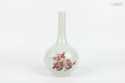 A Chinese Red Glazed Porcelain Vase