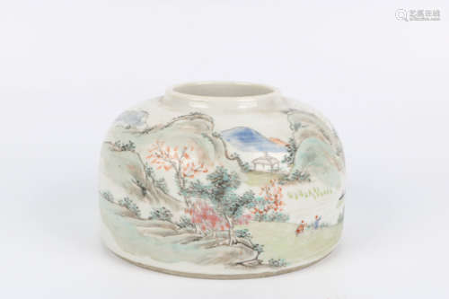 A Chinese Famille-Rose Porcelain Brush Washer