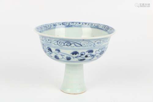 A Chinese Blue and White Porcelain Cup