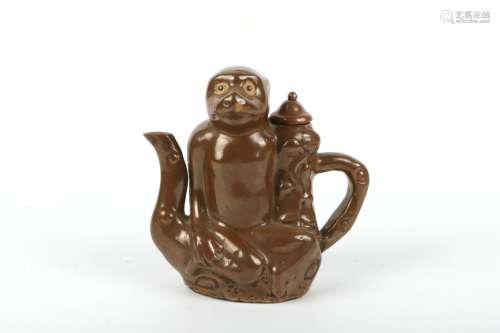 A Chinese Gray Glazed Porcelain Tea Pot