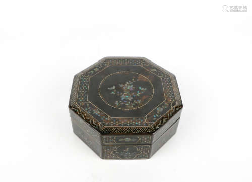 A Chinese Lacquer Box with Cover