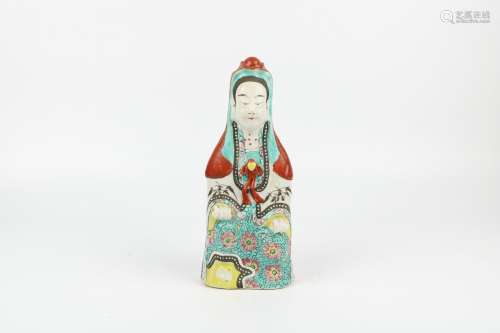 A Chinese Wu-Cai Porcelain Buddha