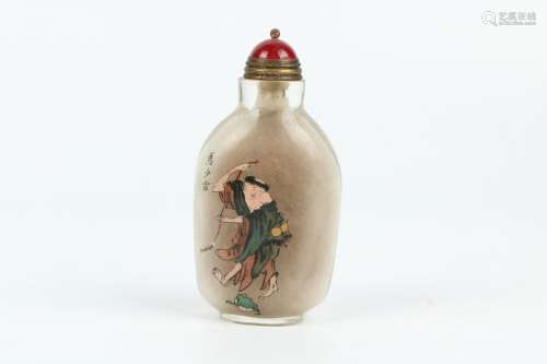 A Chinese Peking Glass Snuff Bottle with Inside-Painting