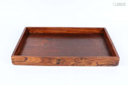 A Chinese Carved Huanghuali Square Tray