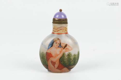 A Chinese Peking Glass Snuff Bottle with Inside-Painting