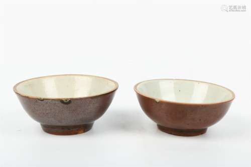 A Pair of Chinese Brown Glazed Bowls