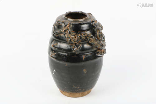 A Chinese Black Glazed Porcelain Jar