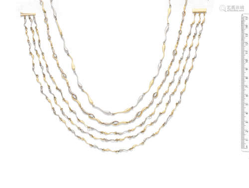 Three gold necklaces, by Charles de Temple, circa 1983