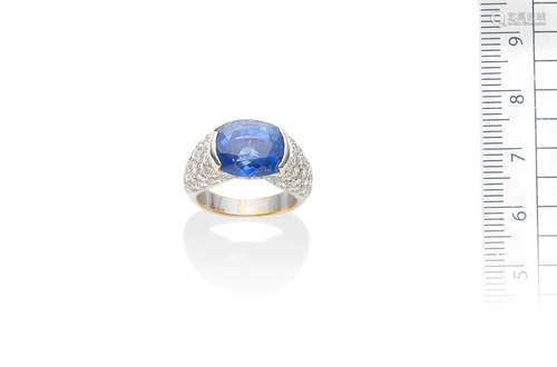 A sapphire and diamond ring, by Cartier