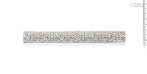 An art deco diamond bracelet, circa 1930