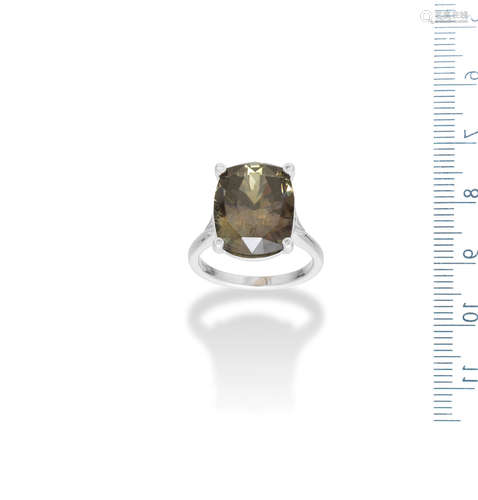 An alexandrite and diamond ring