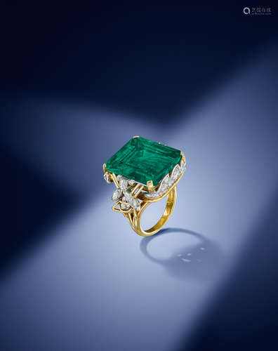 An emerald and diamond 'Two Bees' ring, by Jean Schlumberger for Tiffany & Co, circa 1965