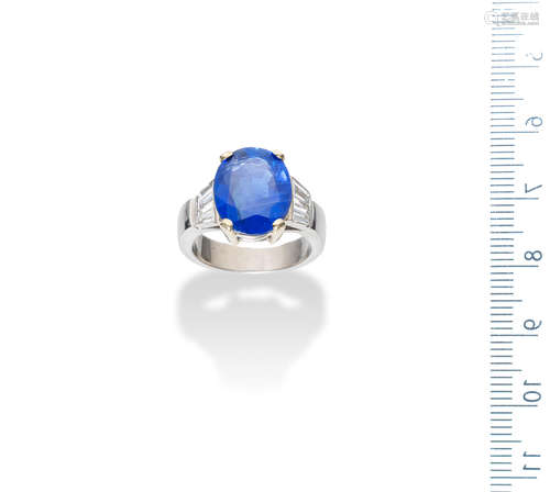 A sapphire and diamond ring