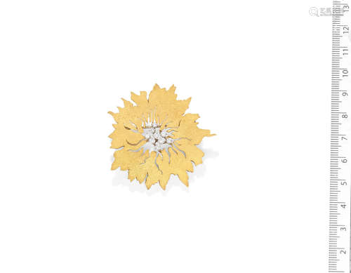 A gold and diamond flower brooch, by Andrew Grima, 1970