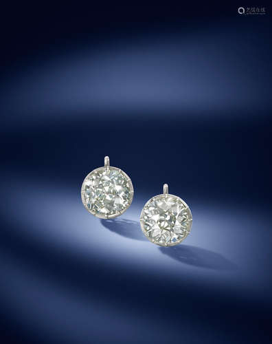 A pair of diamond earrings