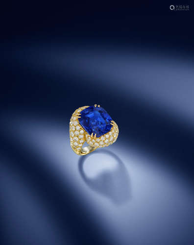 A sapphire and diamond ring, by Harry Winston