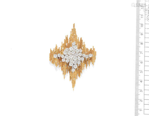 A gold and diamond brooch/pendant, by Andrew Grima,  circa 1975