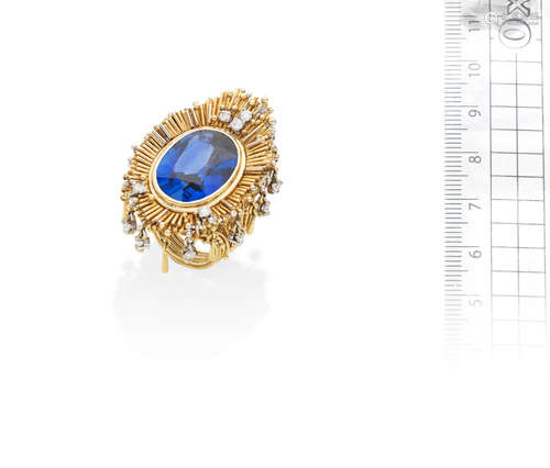 A sapphire and diamond ring, and a diamond-set ring, by Charles de Temple, 1985