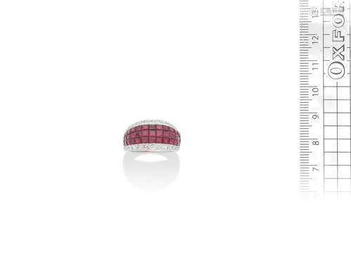 A 'mystery-set' ruby and diamond ring, by Van Cleef & Arpels, circa 1987