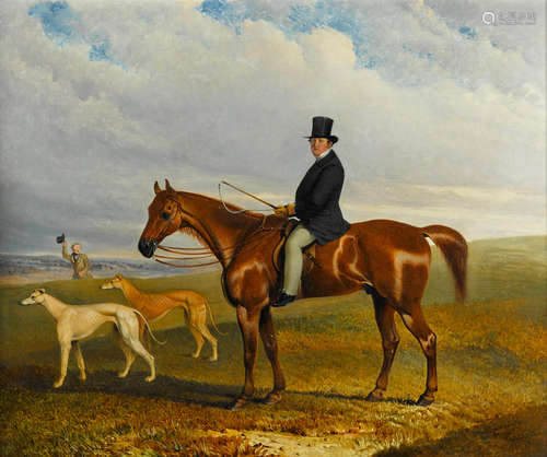 A huntsman with greyhounds 25 x 30in (63.5 x 76.3cm) Thomas Henwood(British, 1797-1861)