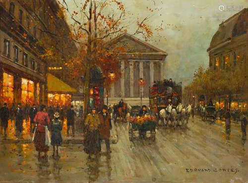 Rue Royale avec la Madeleine 13 x 18in (33 x 45.8cm) Edouard Henri Léon  Cortès(French, 1882-1969)