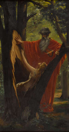 The Tempest 29 x 16in (73.8 x 40.6cm) Luis Ricardo Falero(Spanish, 1851-1896)