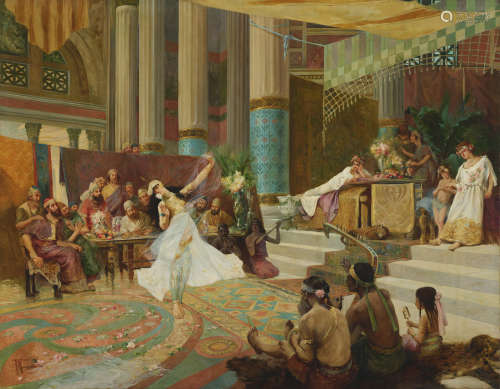 La danza di Salome 77 x 98in (190.5 x 249cm) Andrea Marchisio(Italian, 1850-1927)