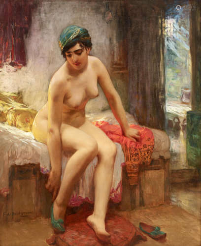 After the bath 31 x 25 1/2in (78.8 x 64.8cm) Frederick Arthur Bridgman(American, 1847-1928)