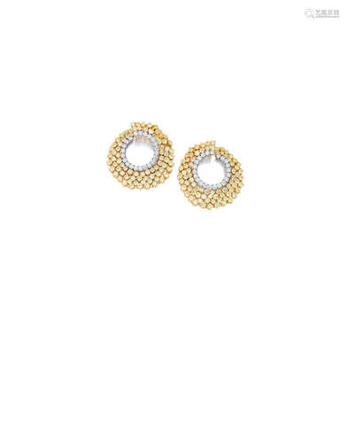 A pair of diamond earrings