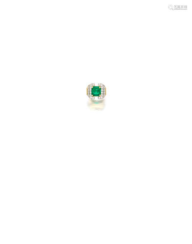 An emerald and diamond ring, Cartier