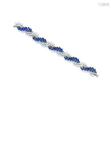 A diamond and sapphire bracelet, French