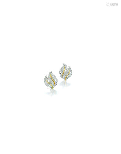 A pair of diamond earrings, Buccellati, Italian