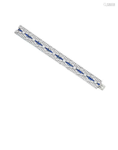 A sapphire and diamond bracelet, Van Cleef & Arpels, Paris, circa 1920