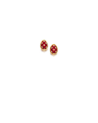 A pair of 18k gold and enamel 