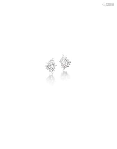 A pair of diamond earrings