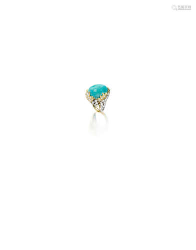 A turquoise and diamond ring, David Webb