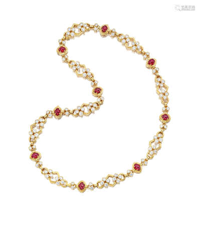 A ruby and diamond necklace, Harry Winston