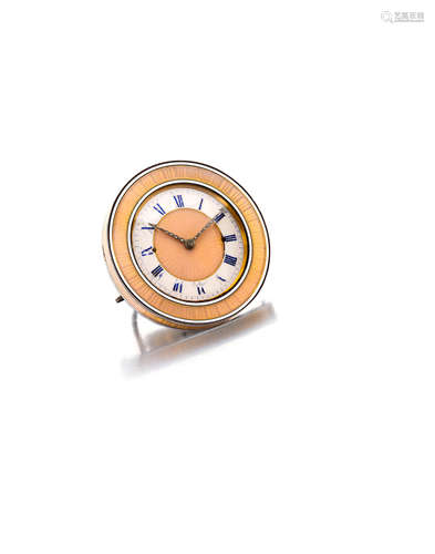 An enamel and diamond desk clock, Cartier, circa 1910