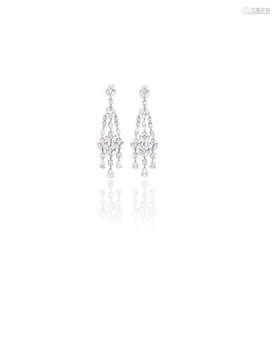 A pair of diamond earrings