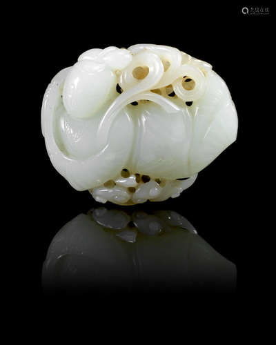 A white jade 'apsara' pendant plaque