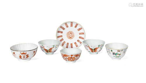 19th century and later A group of six enamelled bowls